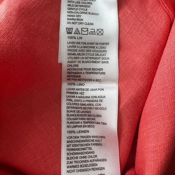 Tommy Bahama 100% Linen Coral Shift Dress – Size Large – Preloved - Picture 7 of 8